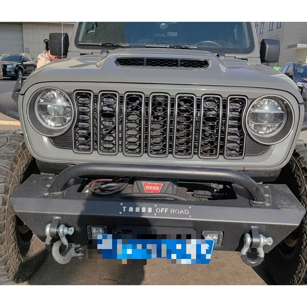 1 sztuka czarny przedni Grill 2024 kratki dla Jeep Wrangler JL 2018 + JL1300