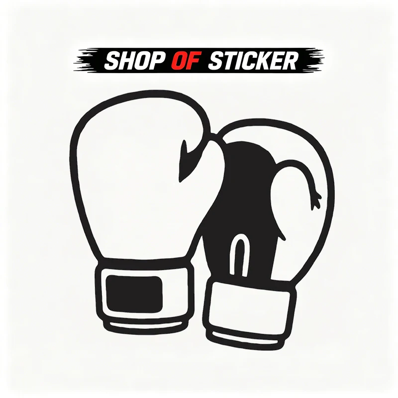Boxing Gloves Car Sticker Vinyl Decal Sport Fitness Gym Black White Outline Auto Motorcycle Bumper