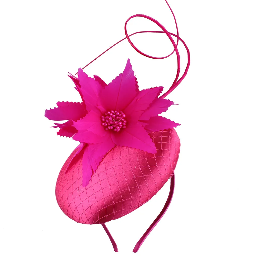 

Fashioin Nice Headpiece For Women Occasion Fascinator Hats Headband Ladies Wedding Millinery Cap Feather Flower Hair Accessories