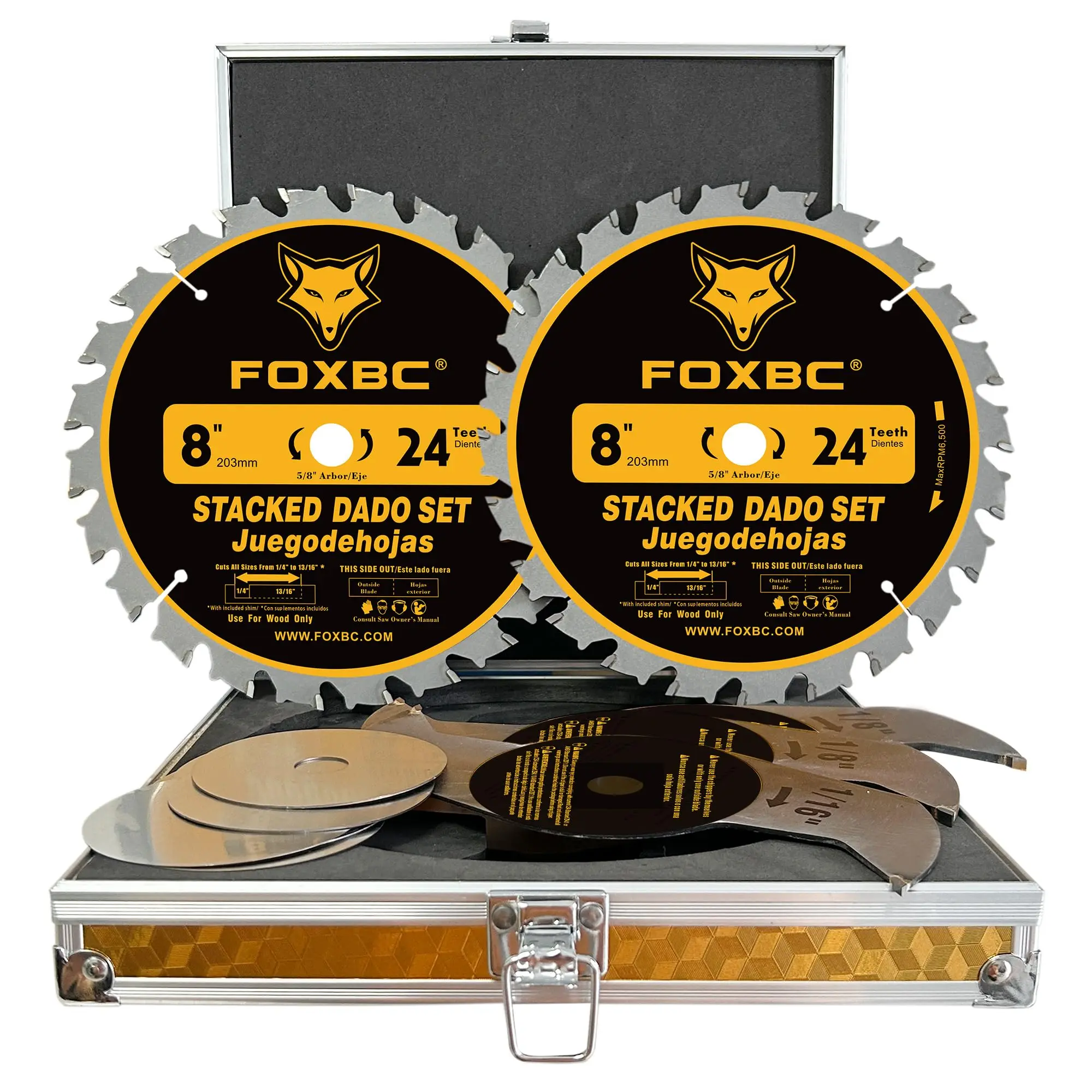 FOXBC 14 قطعة 8 بوصة كربيد التراص Dado بليد مجموعة لمنشار SawStop Jet Dewalt Bosch