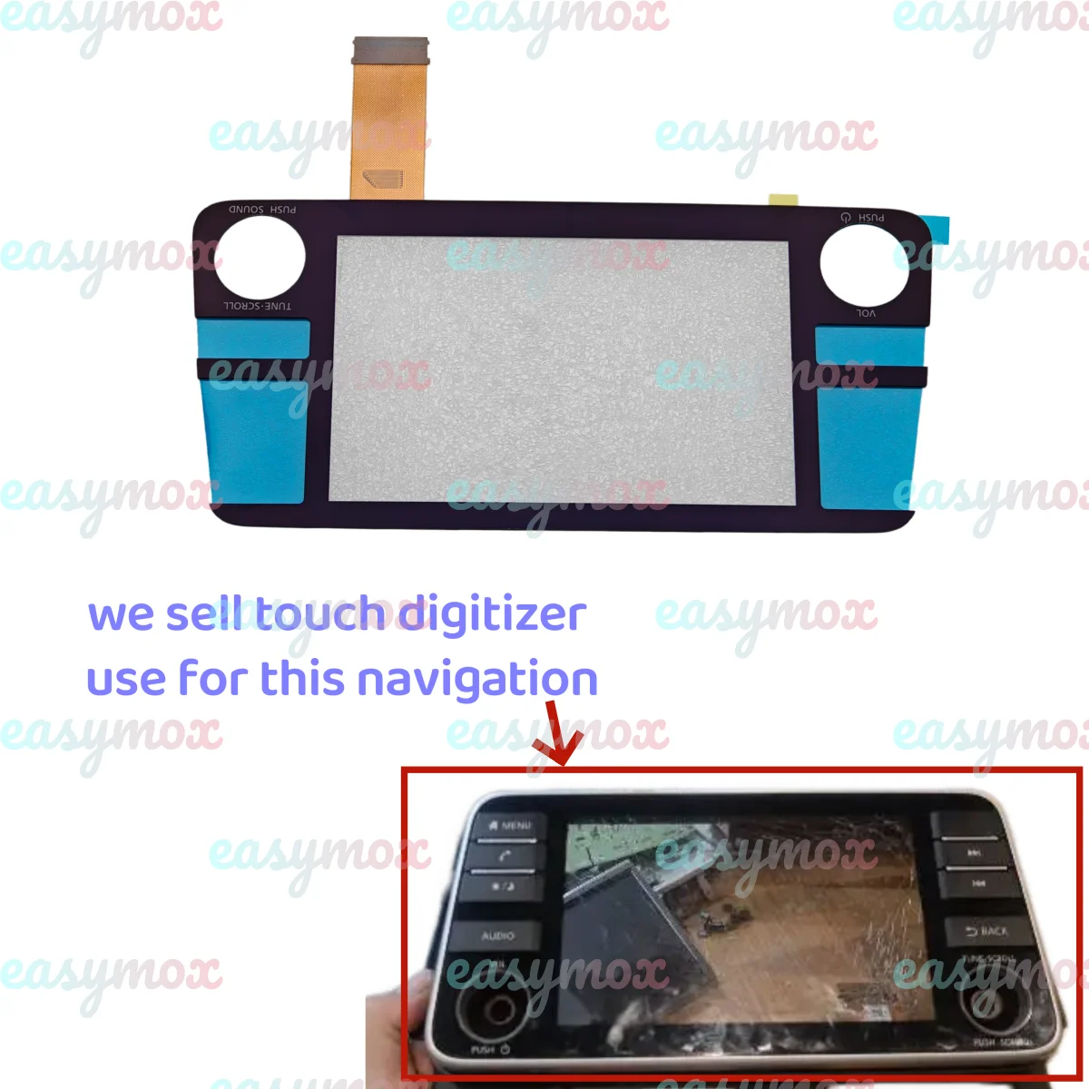 Glass Touch Digitizer For 2020 Nissan Micra Center Console Navigation Screen Repairment