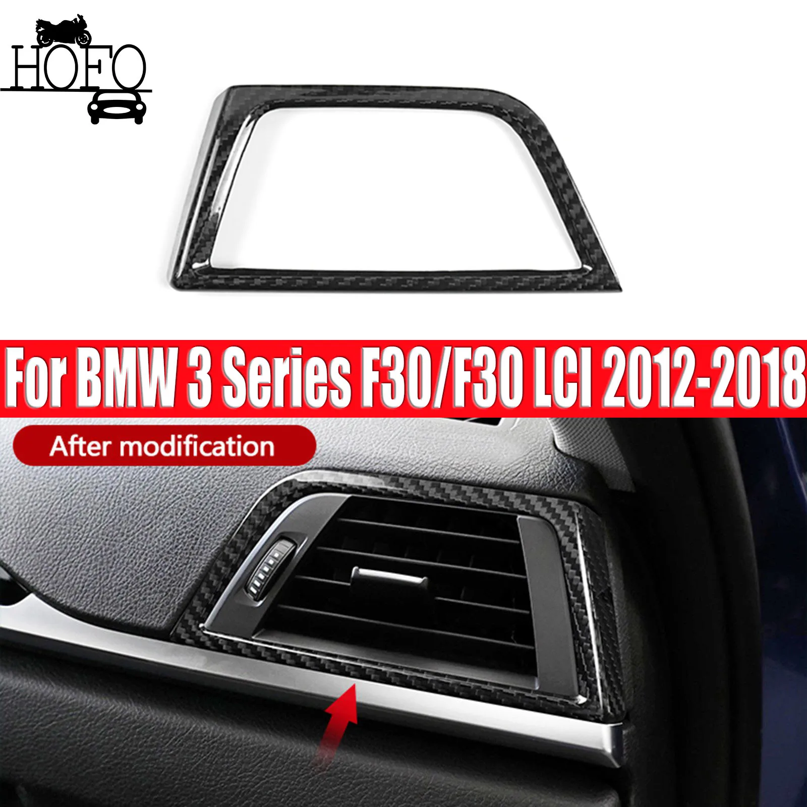 

Real Carbon Fiber Passenger Side Air Vent Frame Cover Trim For BMW 3 Series F30/F30 LCI 2012-2018