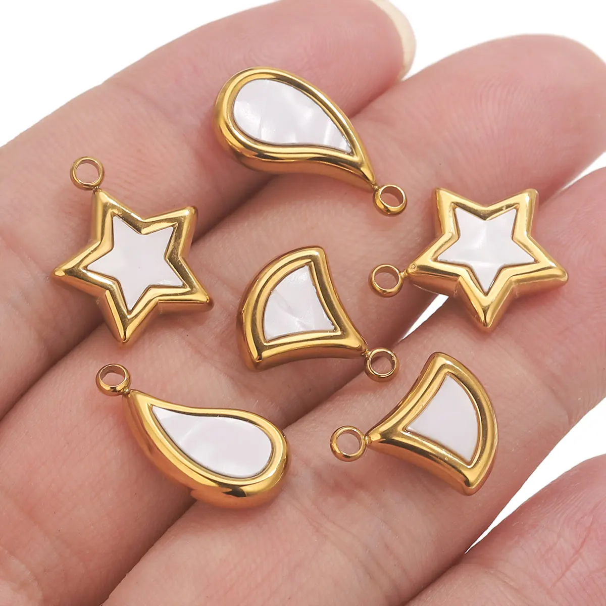 5 stücke Edelstahl Start Shell Charms Für Schmuck Machen DIY Tropfen Baumeln Anhänger Ohrringe Anschlüsse Erkenntnisse zubehör