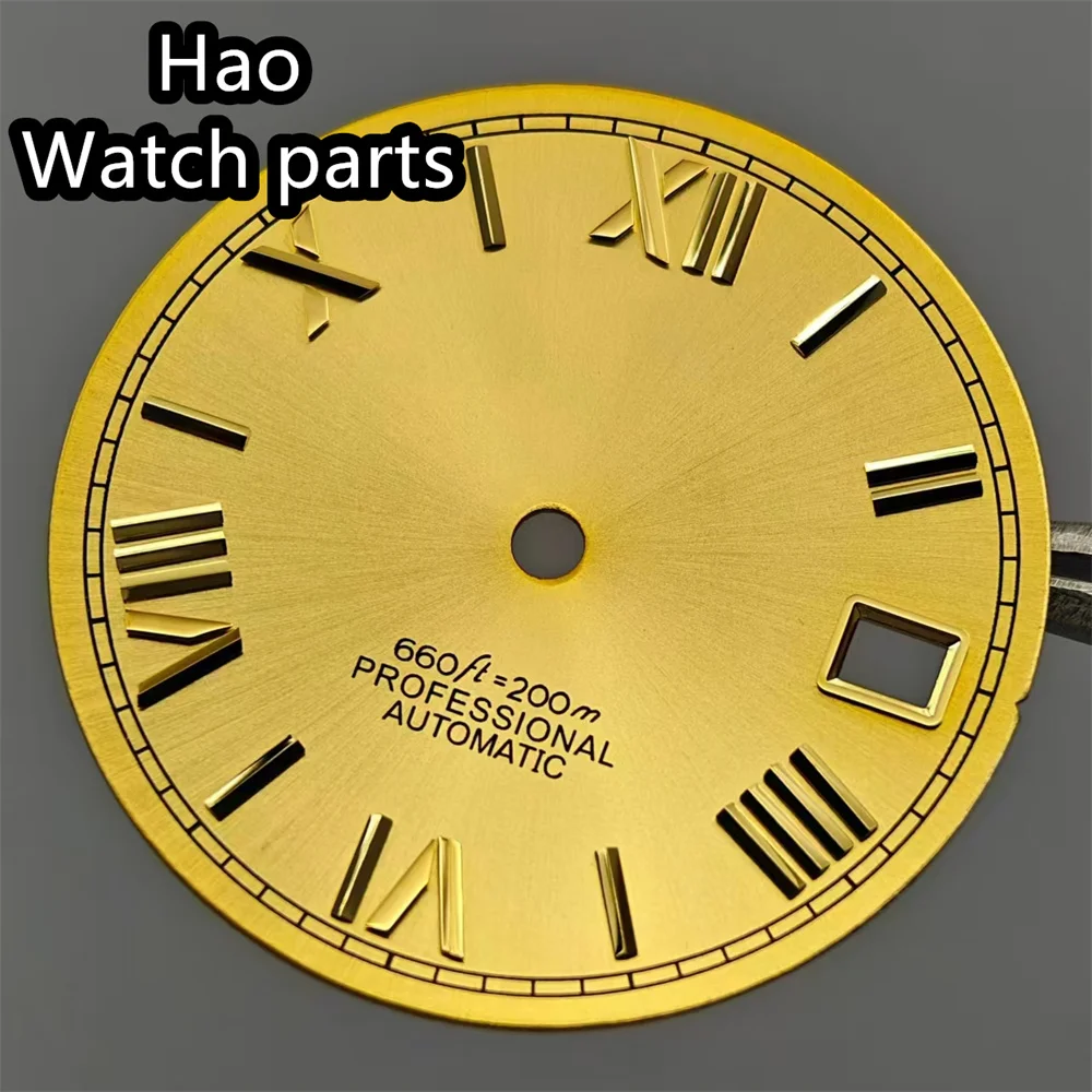 BLIGER 29mm Sterile Dial Black Blue White Gold Red Dial Roman Edge Time Marks Suitable for NH35 NH36 movement