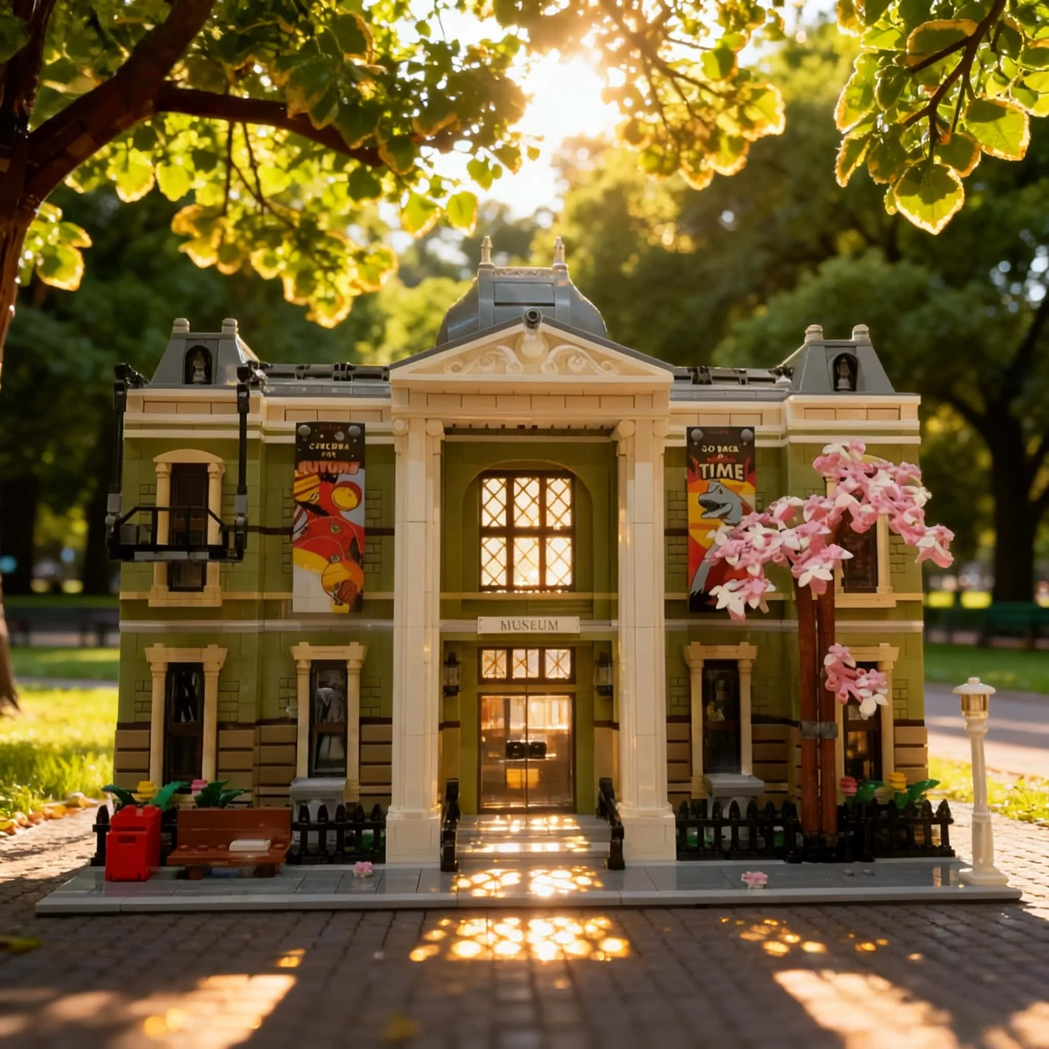 

2026 new interesting color cute home decoration 3228pcsMOC construction machine street view set dinosaur history Museum's larges