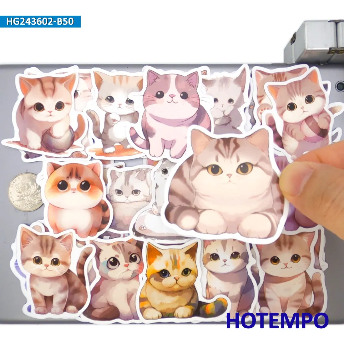 20/30/50 Adet, Kedi Çıkartmaları, Suluboya Resim Stili, Sevimli Pet Karikatür Hayvanlar, DIY Yaratıcı Dekorasyon için, Eğlenceli Çıkartma Oyuncakları