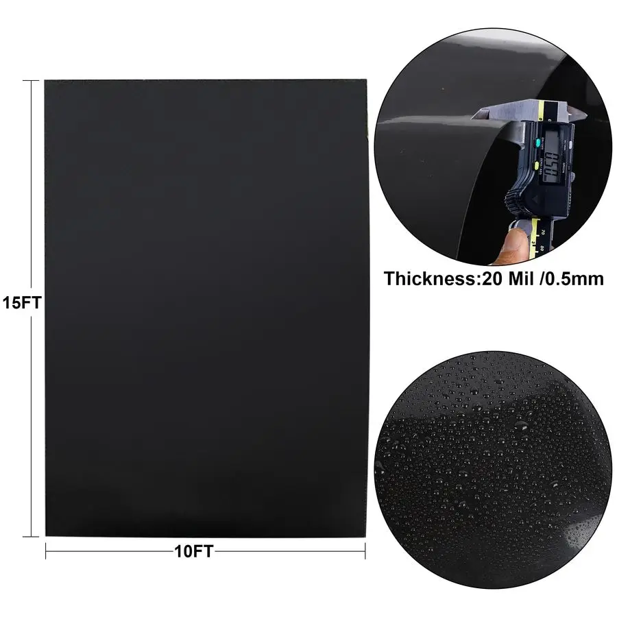 

x 15 FT Pond Liner, 20 Mil Fish Pond HDPE Liner, Pond Liners for Outdoor Ponds, Koi Ponds, Garden Fountain, Waterfall