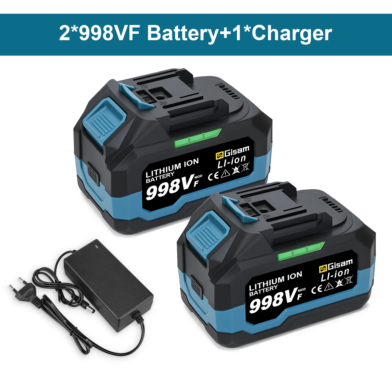 Gisam Wiederaufladbare Batterie 4.0AH 4.5AH Elektrowerkzeug Lithium-Akku mit LED-Anzeige Batteriepack für Makita 18V Akkupins