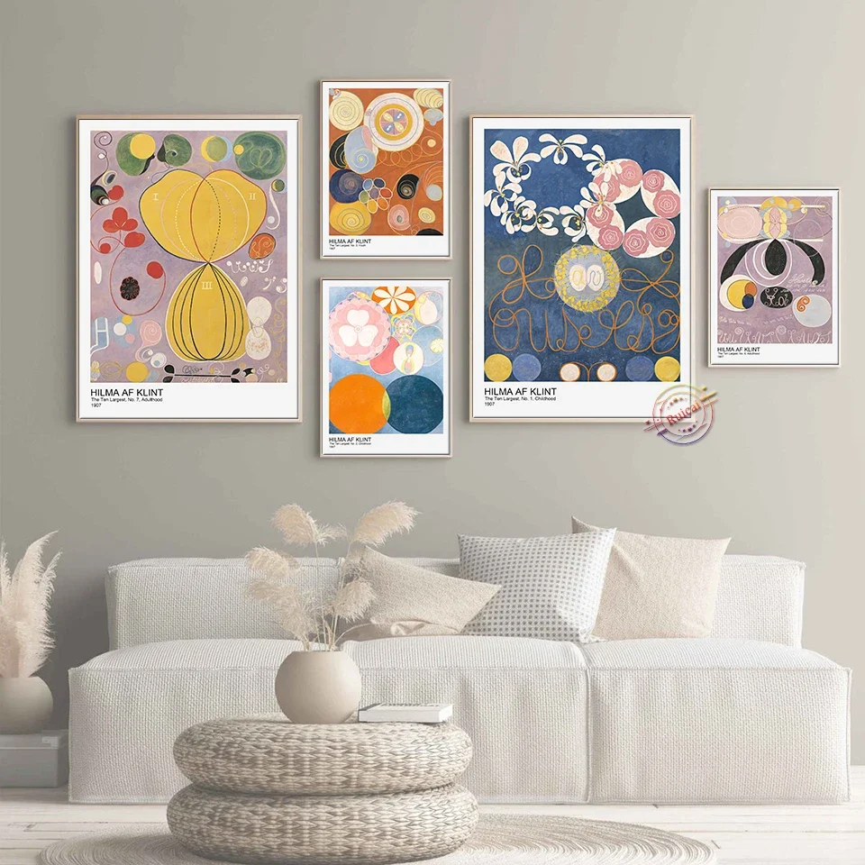 Hilma Af Klint Posters Museum Exhibition Wall Art Abstract Canvas Painting Prints Modern Picture Home Decor Gift