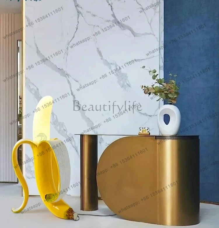Fruit sculpture floor ornaments decorative lamp home design living room creative fiberglass luminous
