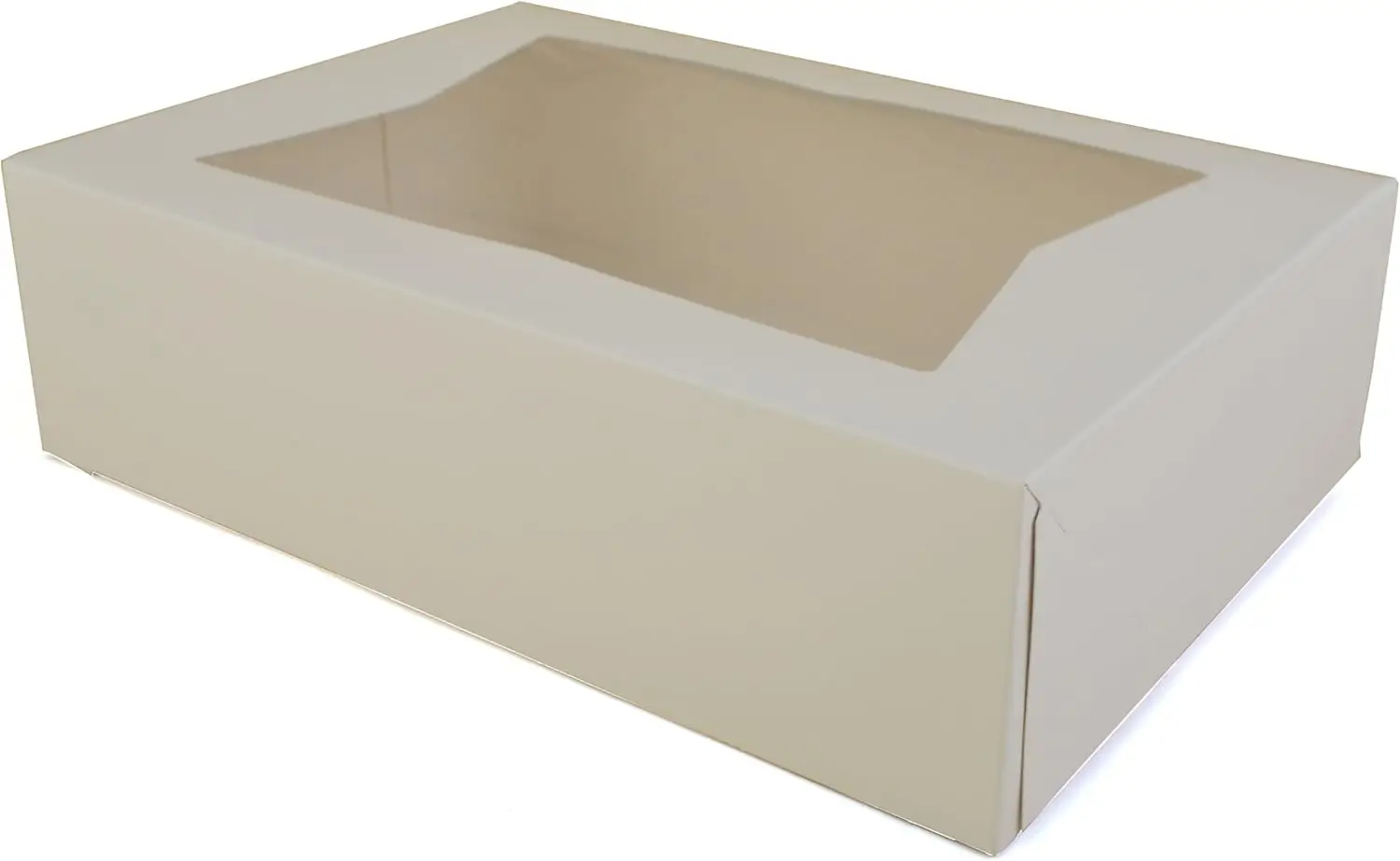 White Window Bakery Boxes with Tuck-in Lid, 10x14x4 Inches, Paper, 100 per Carton