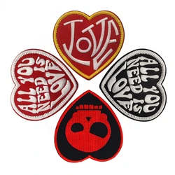 ALL YOU NEED IS LOVE Heart Shaped Embroidered Fabric Sticker Heart Shaped Arm Badge Magic Sticker Morale Badge Cute Sticker