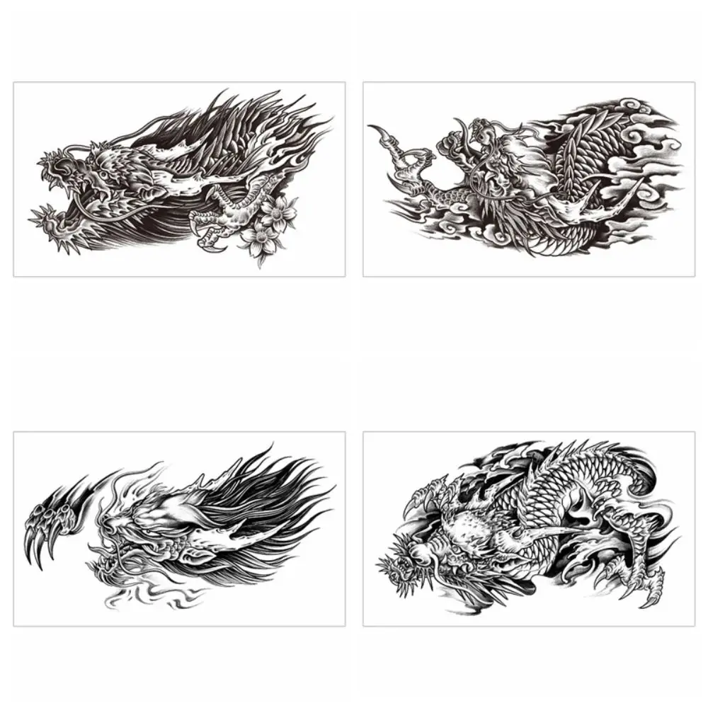 

Dragon Temporary Tattoo Stickers Semi-Permanent Waterproof Dragon Head Stickers Disposable Long Lasting