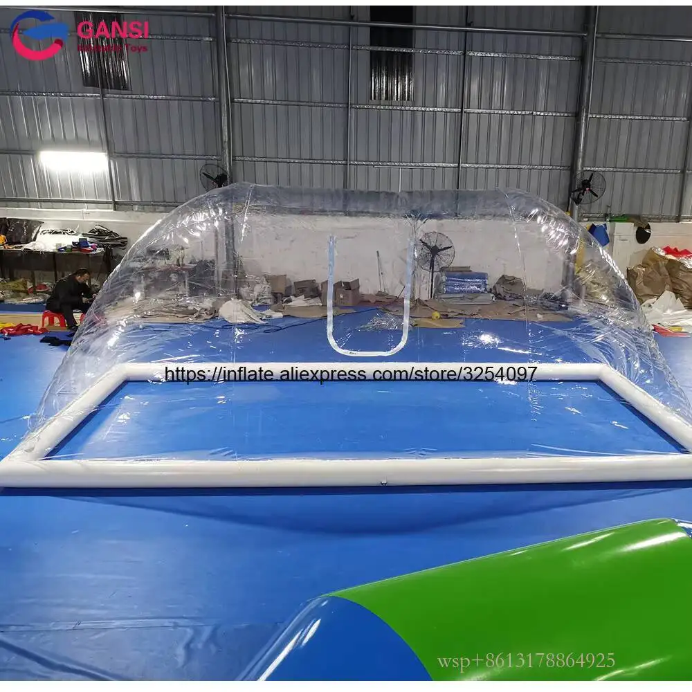 Tienda inflable transparente personalizada al aire libre de la burbuja de la bóveda de la piscina