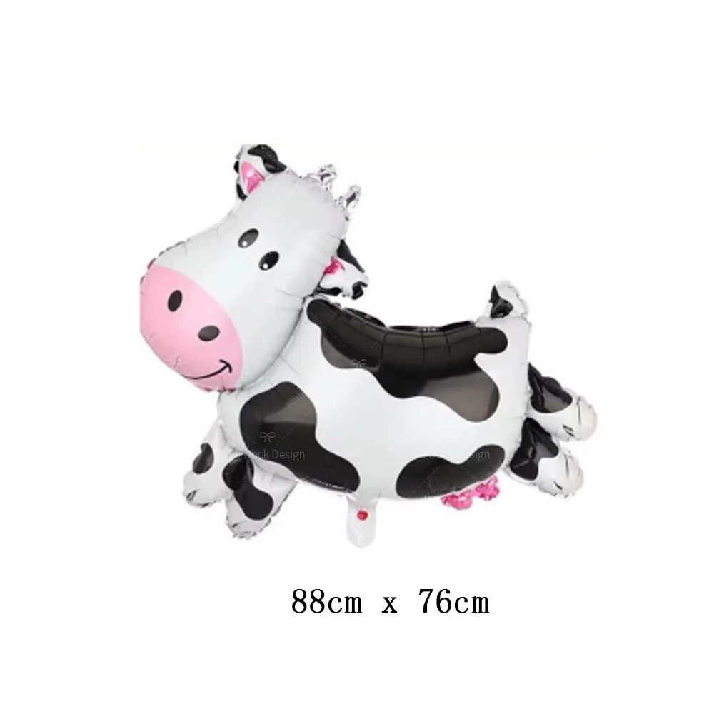 1Set Farm Theme Green red latex balloon Cartoon Cow Foil Balloon Happy Birthday Party Decoration Baby Shower Supplies