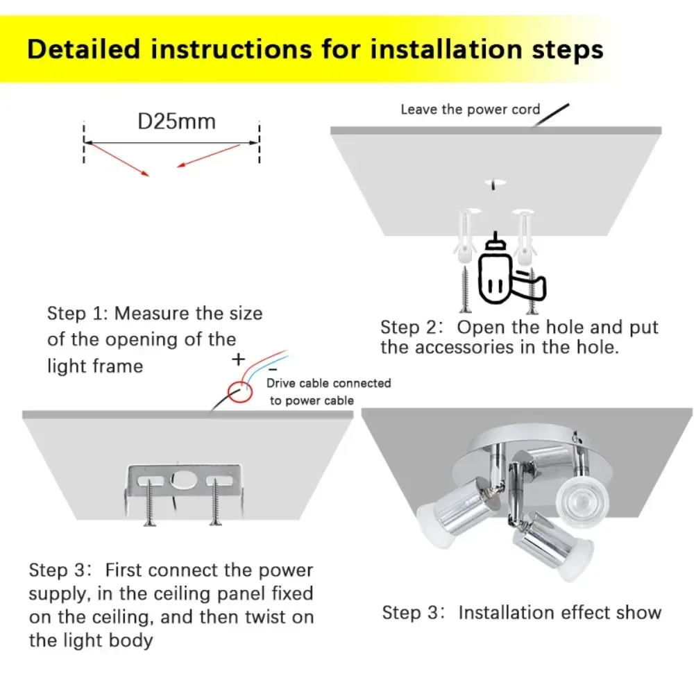 Round Ceiling Spotlight Fixture, 1/2/3/4Heads LED Track Lighting for Home Decor, Flexibly Rotatable Track Light with GU10 Bulbs