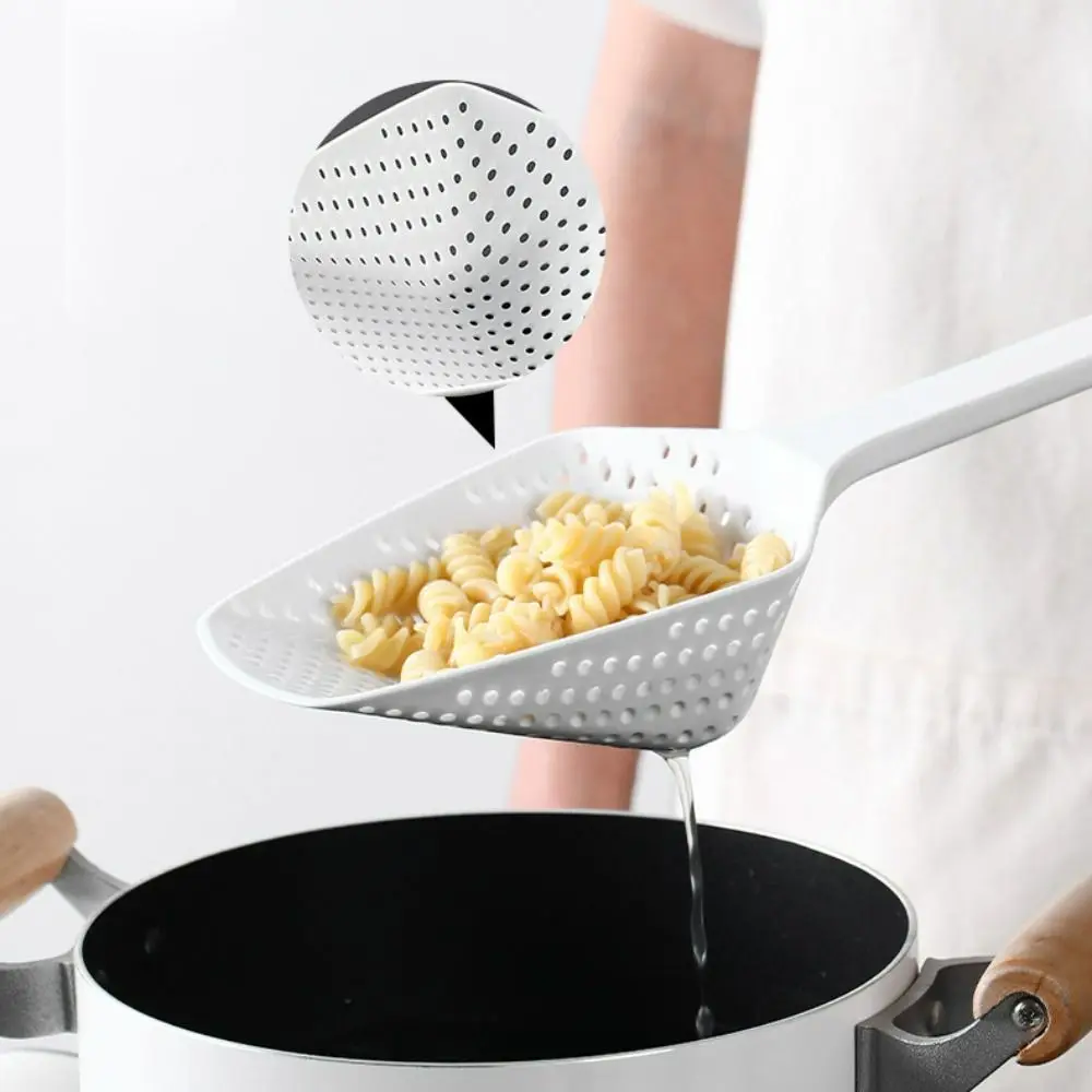 

Practical Plastic Strainer Spoon Kitchen Cooking Tool Large Size Mesh Drain Scoop Long Handled Portable Filter Scoop Kitchen Use