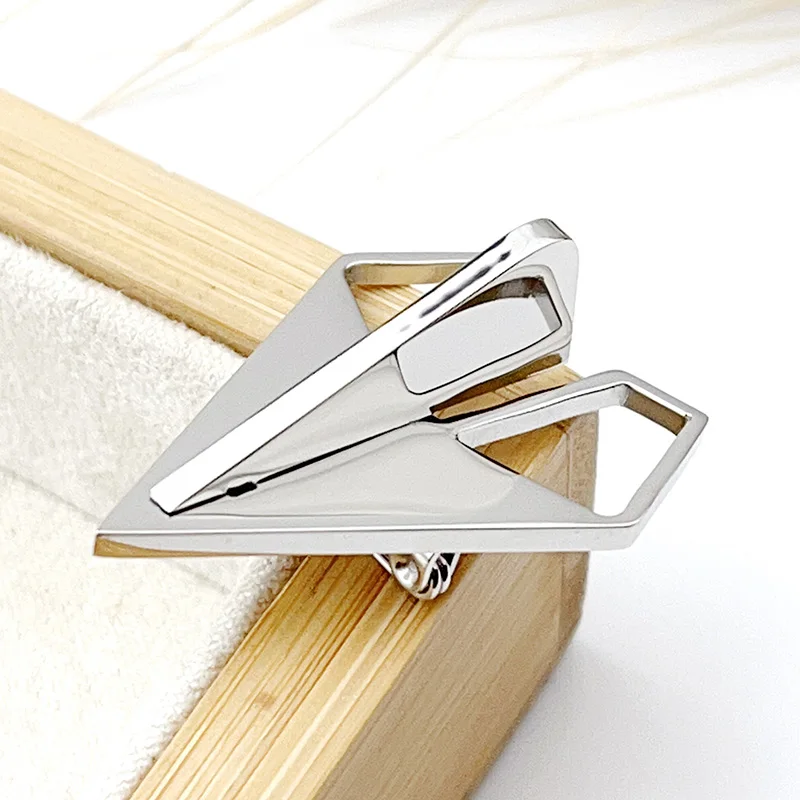 

Korean Style Stainless Steel Small Aircraft Brooches Man Woman Stereoscopic Airplane Pin Badge Daily Clothing Collar Accessories