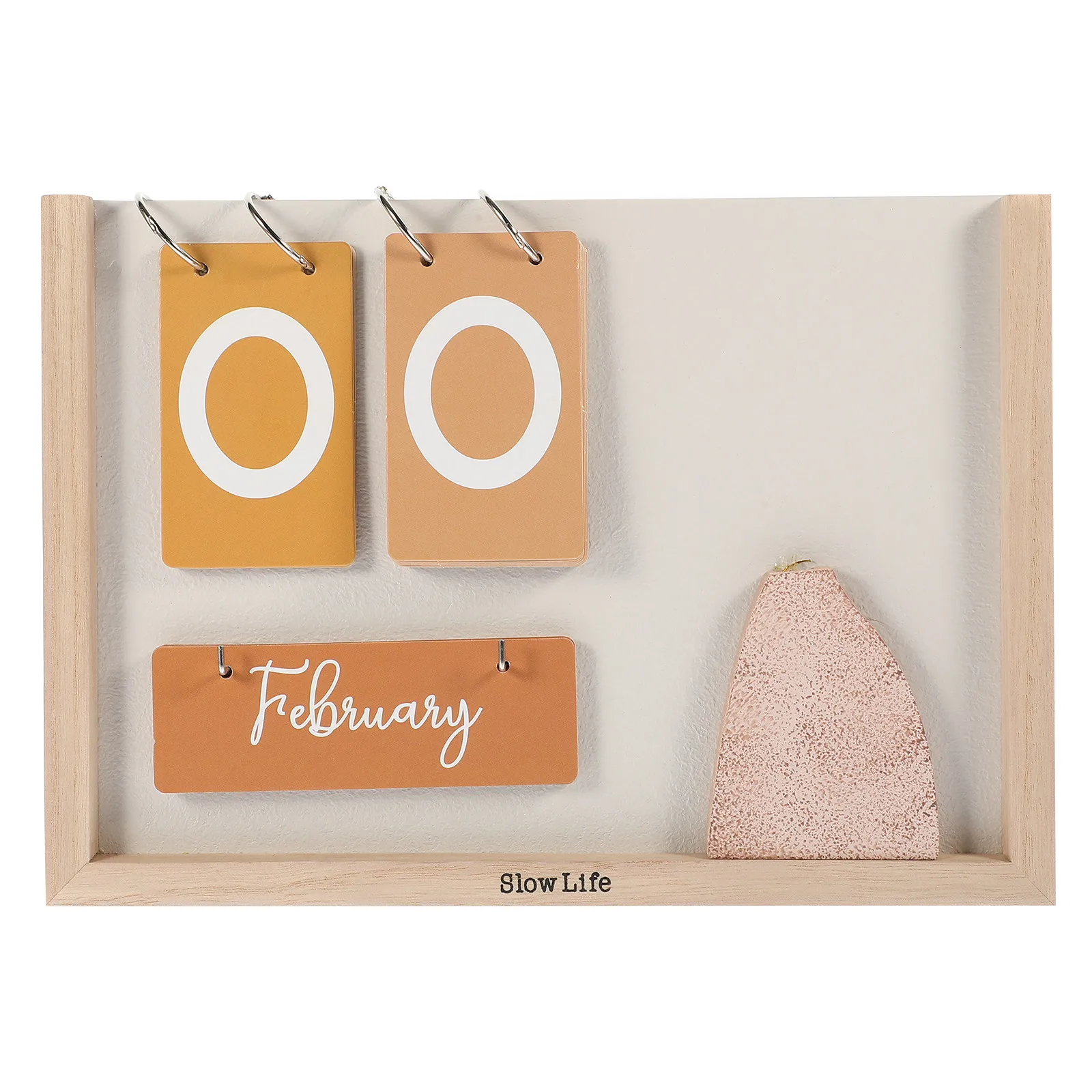 

Wooden Desk Calendar Rustic Standing Reusable Perpetual Tabletop Calendar for Home Office Study Room Decorative Desktop