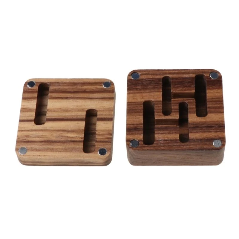 E21F Gioielli a manica portatile Gioielli in legno in legno Country Organizzatore quadrato in legno nero in legno nero