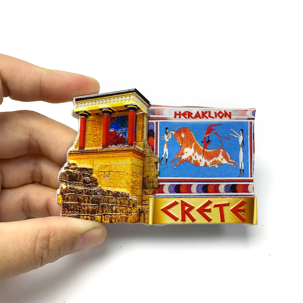 

‌Greek Crete Heraklion Resin Fridge Magnet Decorative Sticker Travel Souvenir‌
