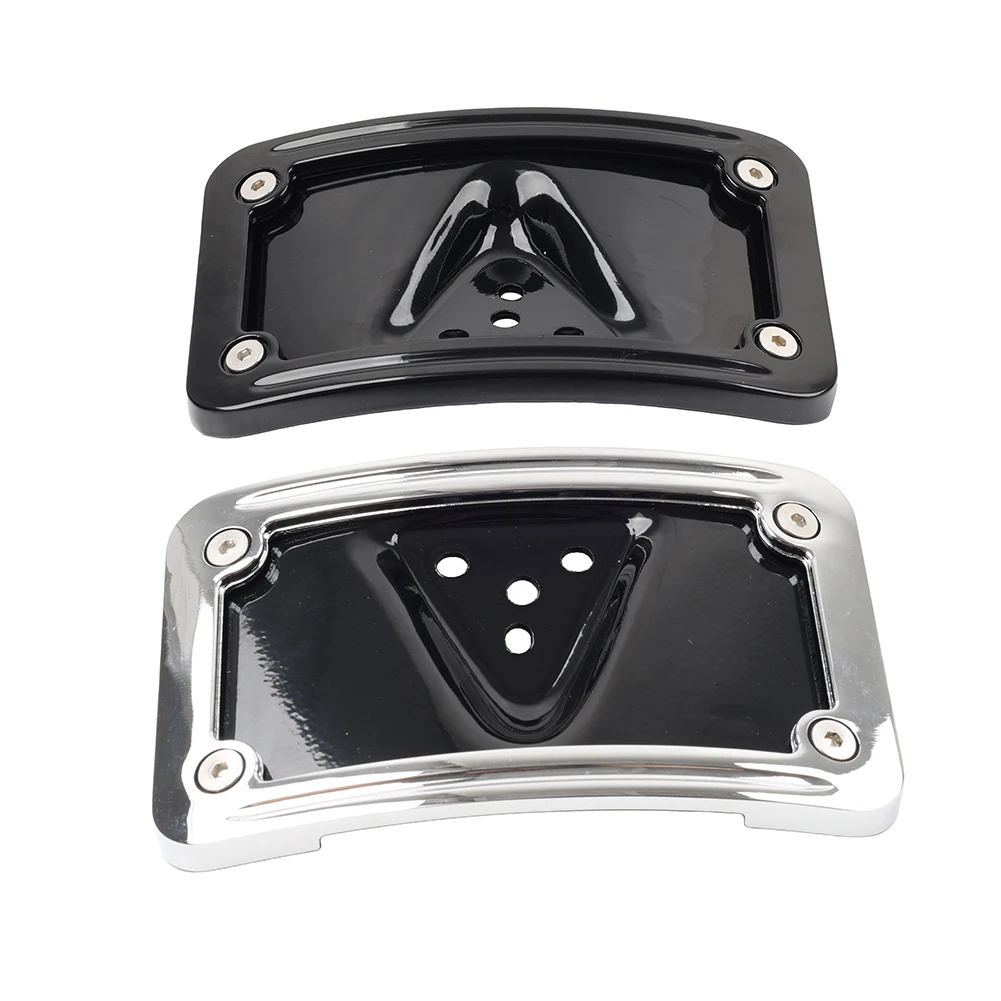 1Pcs Motorcycle Curved Laydown License Plate Frame Mount Bracket with Bolts For Harley Dyna Fat Street Bob FL FX FXD FXR XL