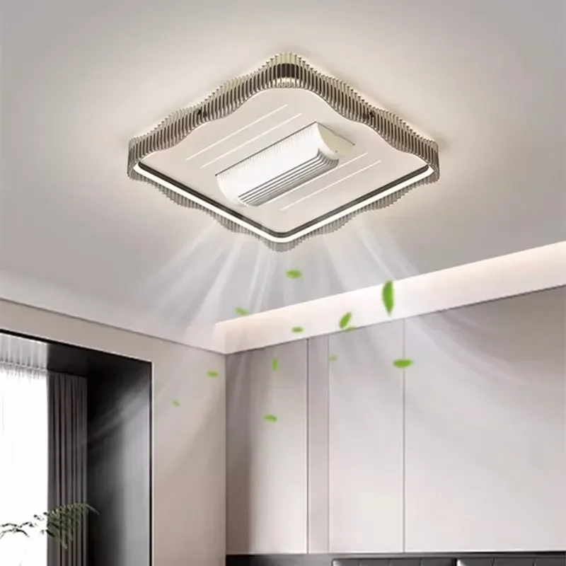 Modern Minimalist LED Ceiling Fan Light for Living Room Luxury Household with AC Motor and Remote Control Switch