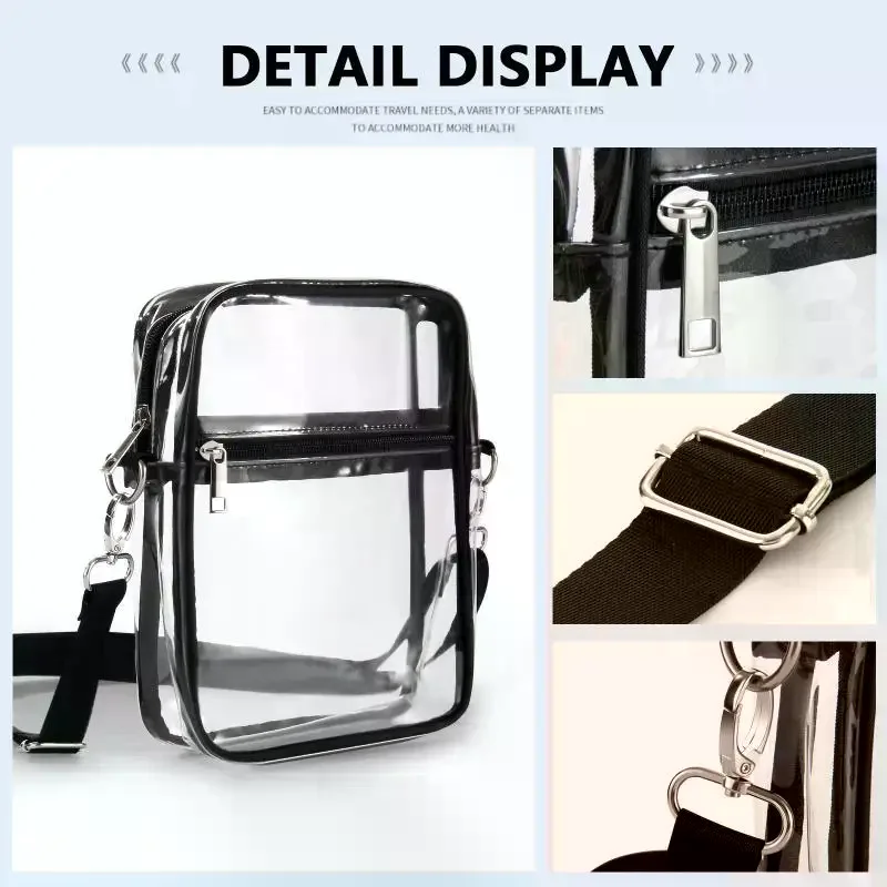Clear Bags For Women Lightweight PVC Zippered Stadium Approved Bag For Concert Travel Events Everyday