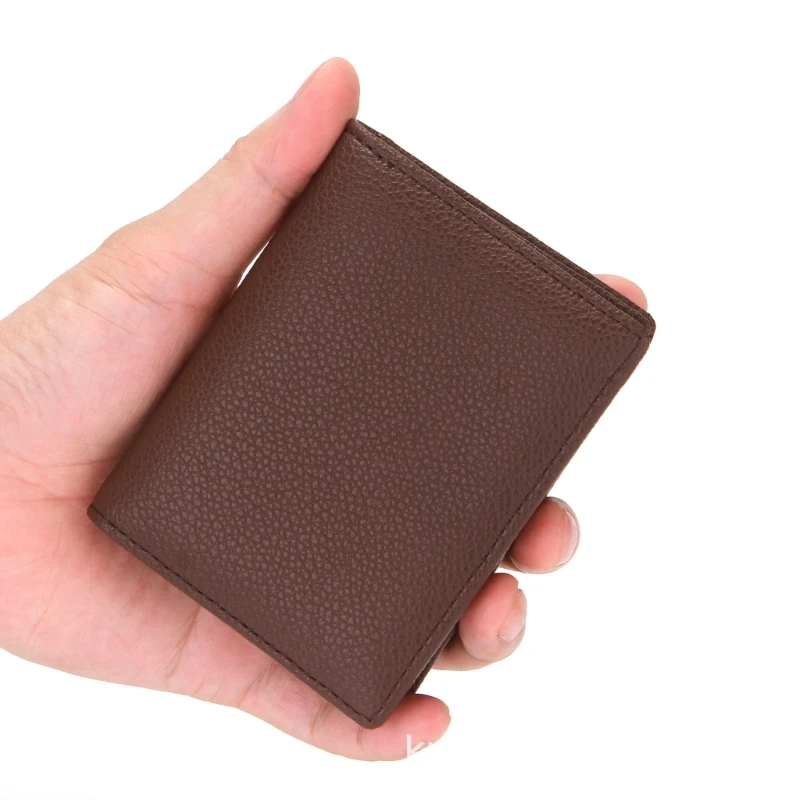 Unisex Multislot Leather Credit Card Holder Minimalist Front Pocket Purse Men Women Travel Business Large Capacity Slim Wallet