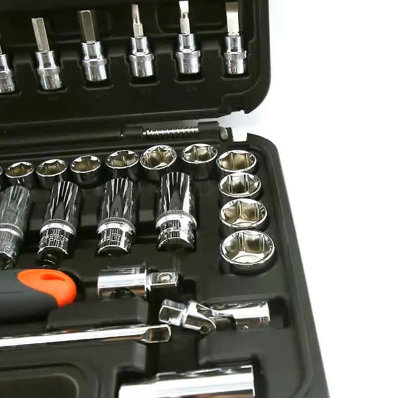 58-Piece Chrome Vanadium Socket Set, 1/4
