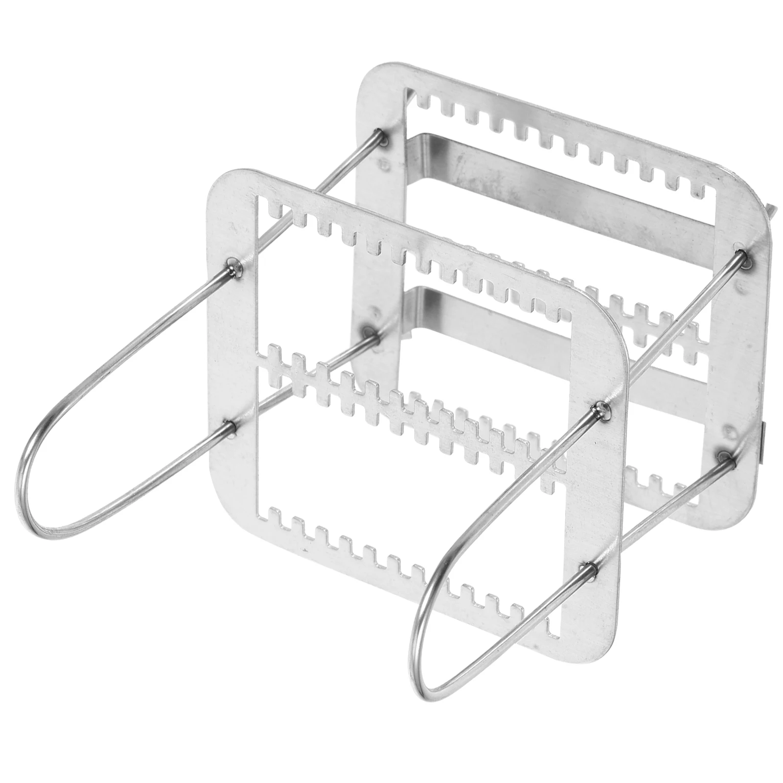 Stainless Steel Staining Rack 26 Positions Compact Laboratory Microscope Slides Storage Holder Slide Staining Tool