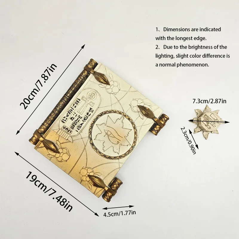 Magic Books Ornament Retro Relief Sculpture Grimoire Book of The Dead Mummy Grimoire of Death Resin Home Decorations