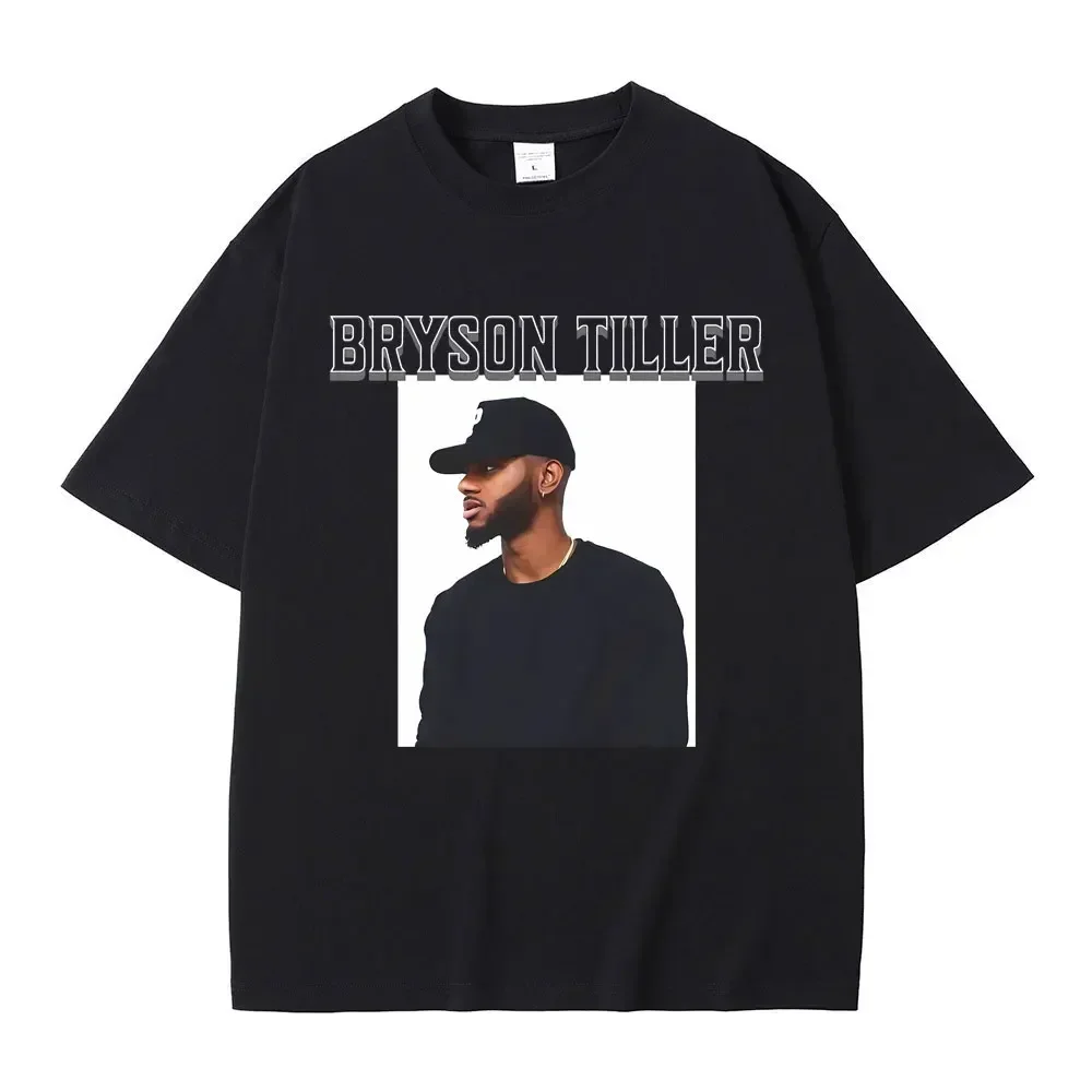 Rapper Bryson Tiller Hip Hop Oversized T Shirts Men's Vintage Tshirt Men Women Casual Loose T Shirt Male 100% Cotton T-shirts