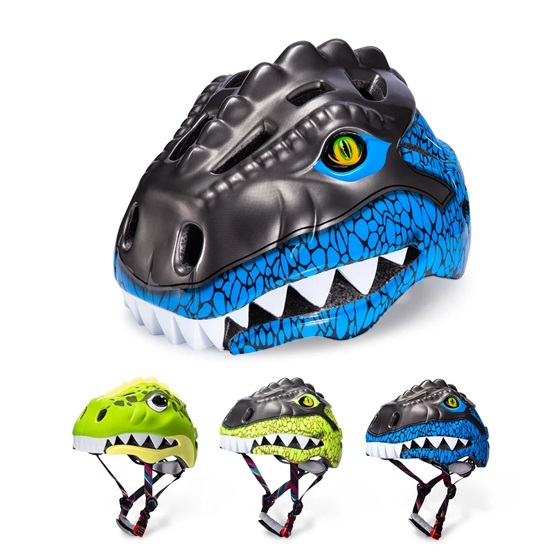 

Шлем для малышей для мальчиков и девочек от 2 до 8 лет, детский велосипедный шлем, легкие шлемы с динозавром и светодиодной подсветкой для скейтборда, скутера