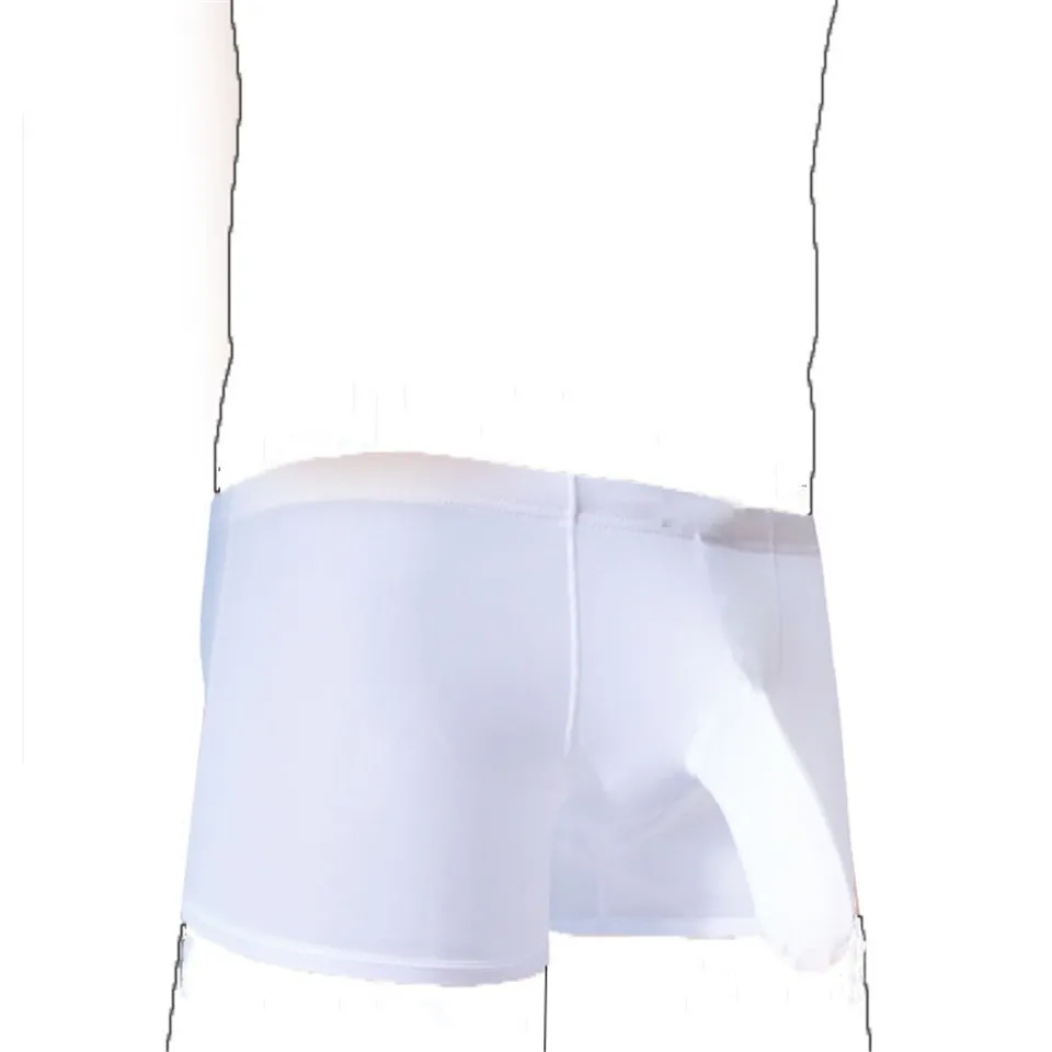 

Mens Ice Silk Thin Elephant Trunk Boxer Briefs Breathable Cooling Underwear Comfortable Stretch Lightweight Summer Underpants
