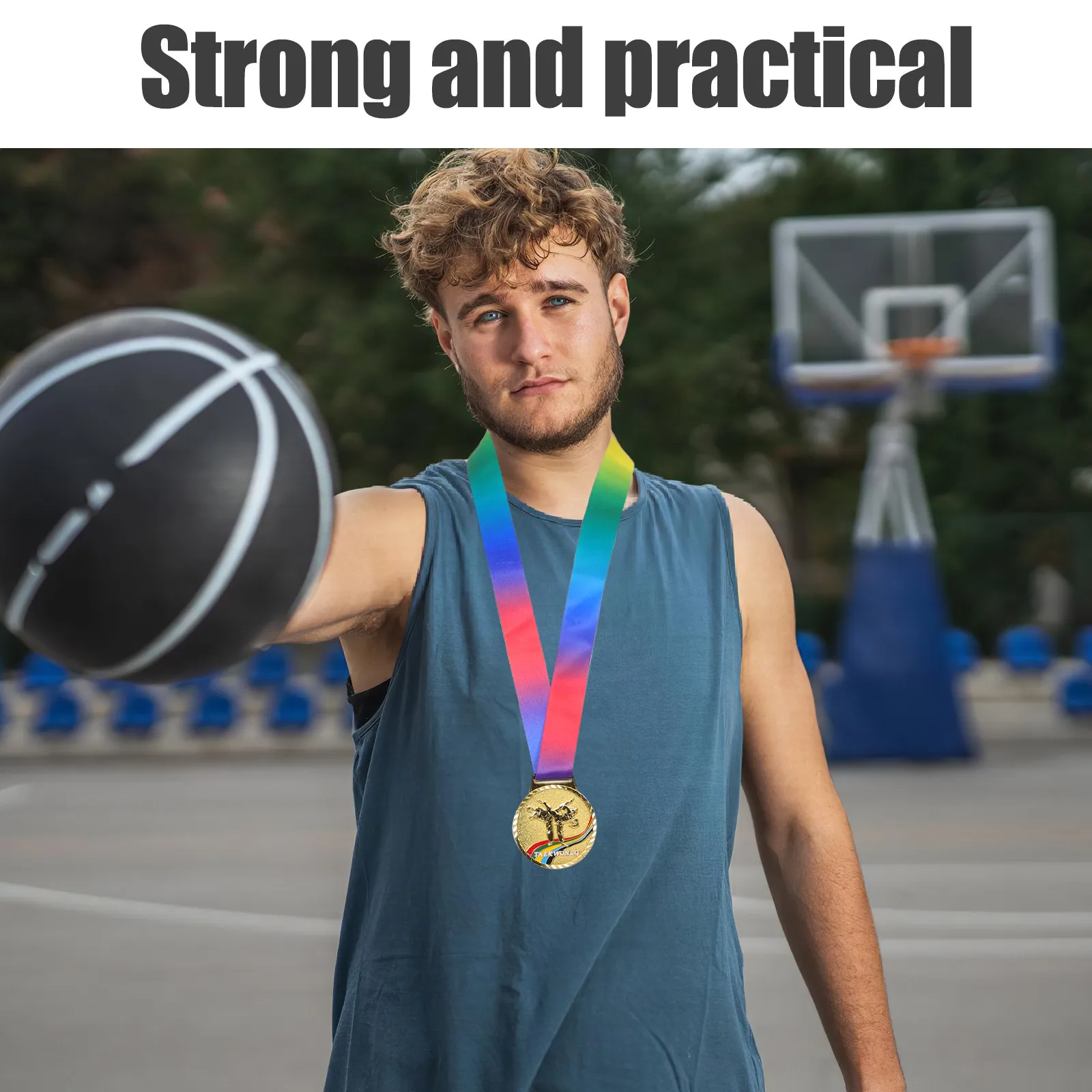 Gold Plated Champion Medal for Taekwondo Awards Zinc Alloy Precision Engraved 3D Sports Medal with Comfortable Colorful Ribbon