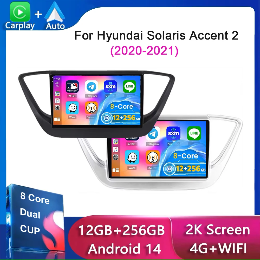 Autoradio pour Hyundai Soladditif Accent 2 II 2020-2021, 9 