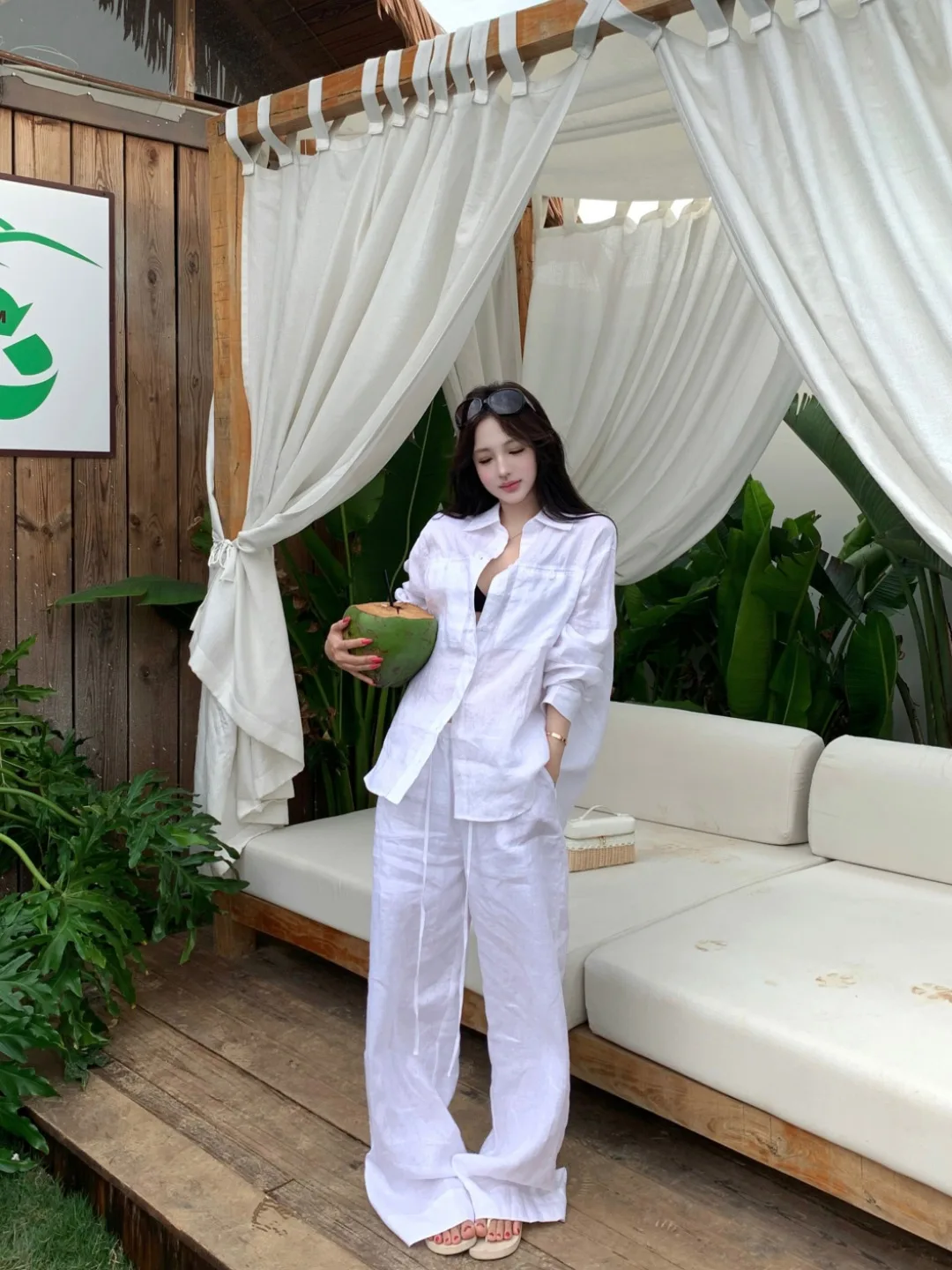 

Ladies Linen Set Collar Long Sleeve High Waist Wide Leg Pants Two Piece Suit Summer Fashion Casual Wear Comfortable Fit
