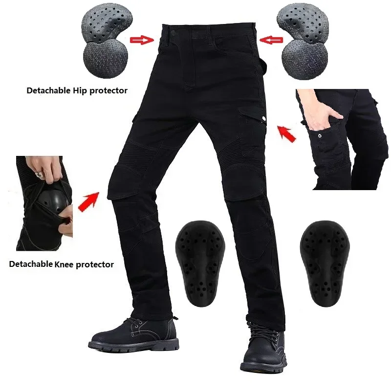 

Outdoor Four Seasons Motorcycle Wear-resistant Casual Jeans Anti-fall Pants Off-road Riding Protection Elastic Pants