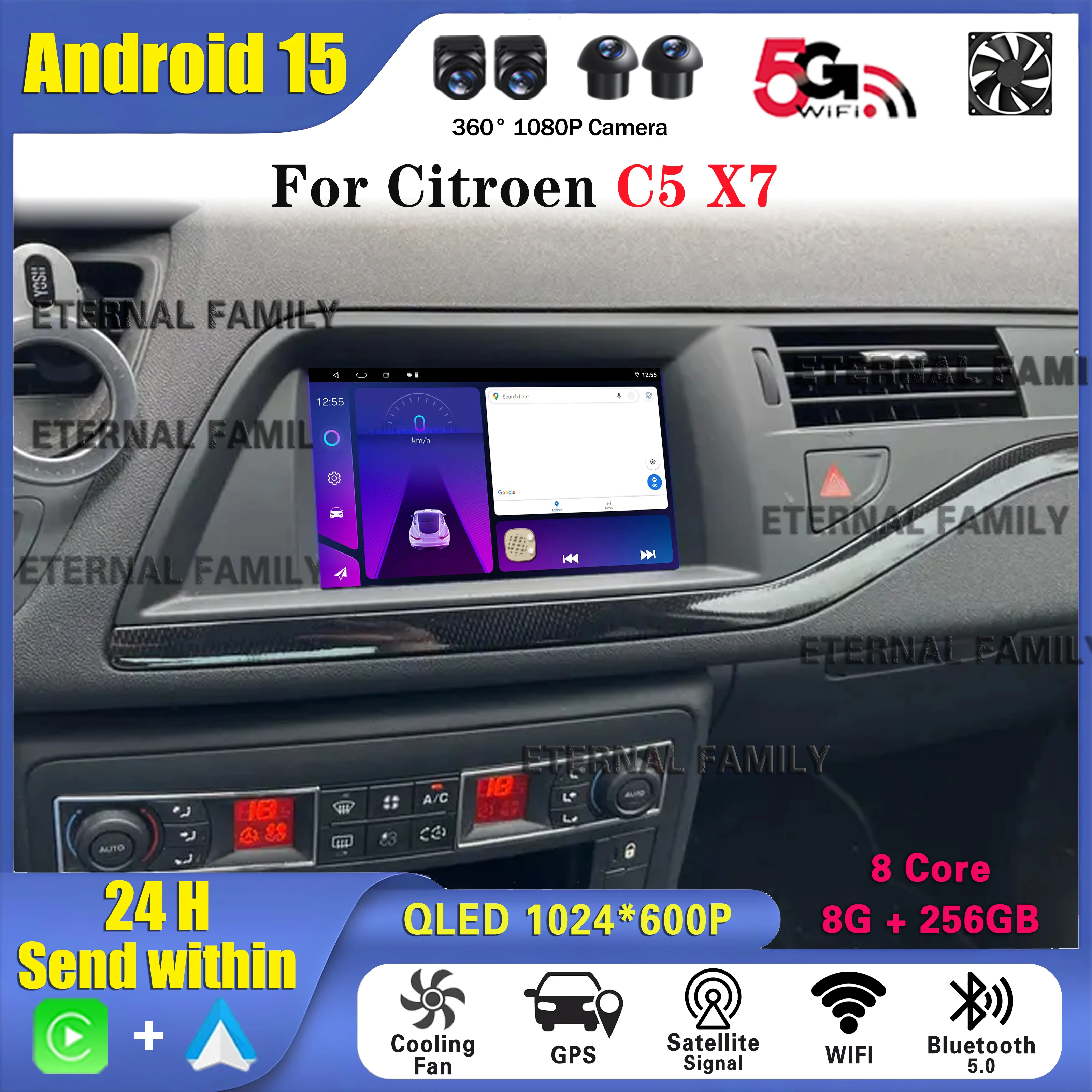 Car Radio Android 15 For Citroen C5 X7 Carplay Car Multimedia