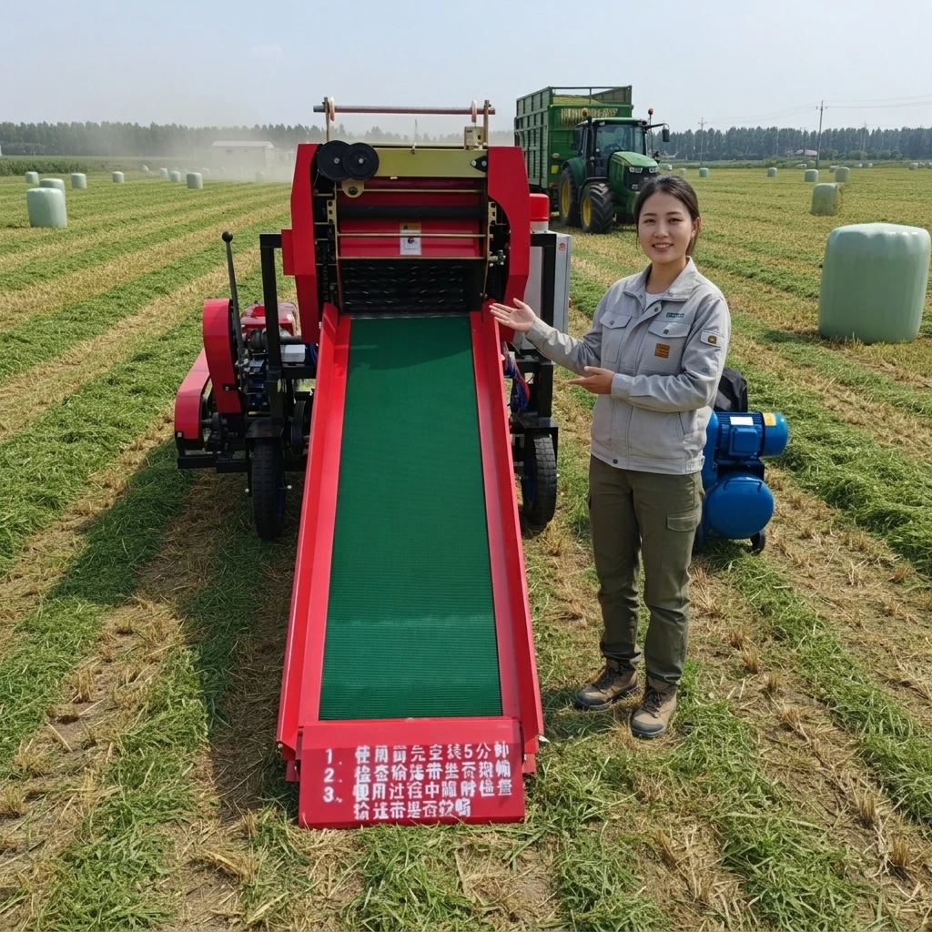 Silage Baler Wrapper Machine Round Baling Hay Lucerne Grass Farming Equipment