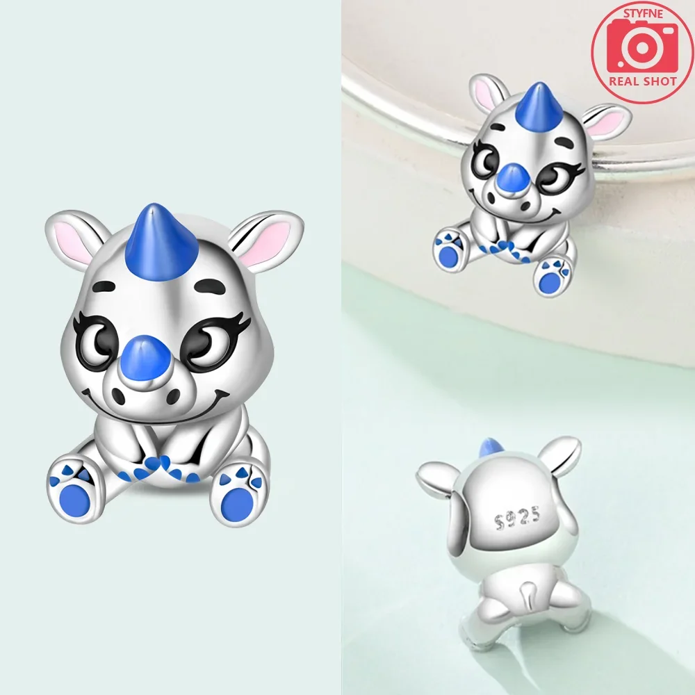 Original 925 Silver Plated Elephant Rabbit Koala Tiger Easter Egg Animal Beads Fit Bag Charms Bracelet Jewelry Gifts for Women view 3