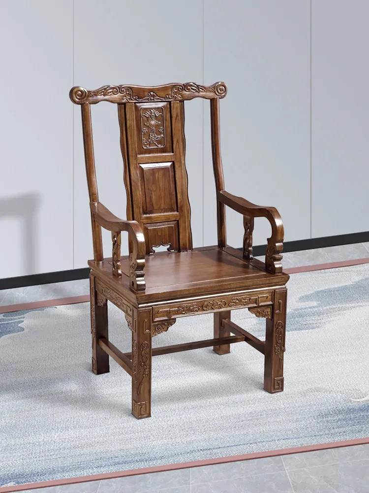 CX solid wood, vintage Taishi chair three-piece set, new Chinese master chair