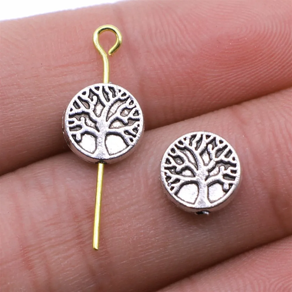 WYSIWYG 20pcs 9x9x3mm Tree of Life Spacer Beads for Jewelry Making Bracelet DIY Accessories Craft