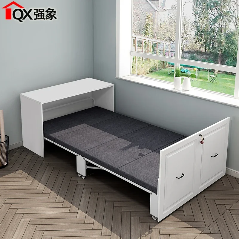 Hxl Folding Bed 1.5 M Office Noon Break Bed Computer Desk Integrated Four-Fold Bed