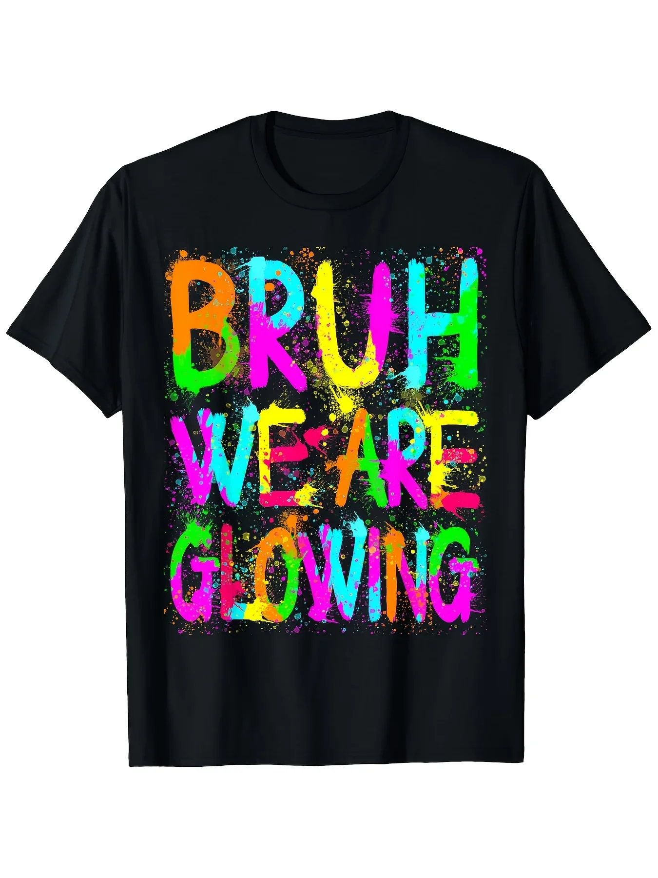 Glow Era Tie-Dye Tee, 100% Cotton, Short Sleeve, Casual & Outdoor Wear, Machine Washable - Sizes S to XXXL, Cotton Casual Short Sleeve Tee Soft, Comfortable & Machine Washable-Ideal for Casual Attire & Unique Gift, All-Season Casual Wear for sport