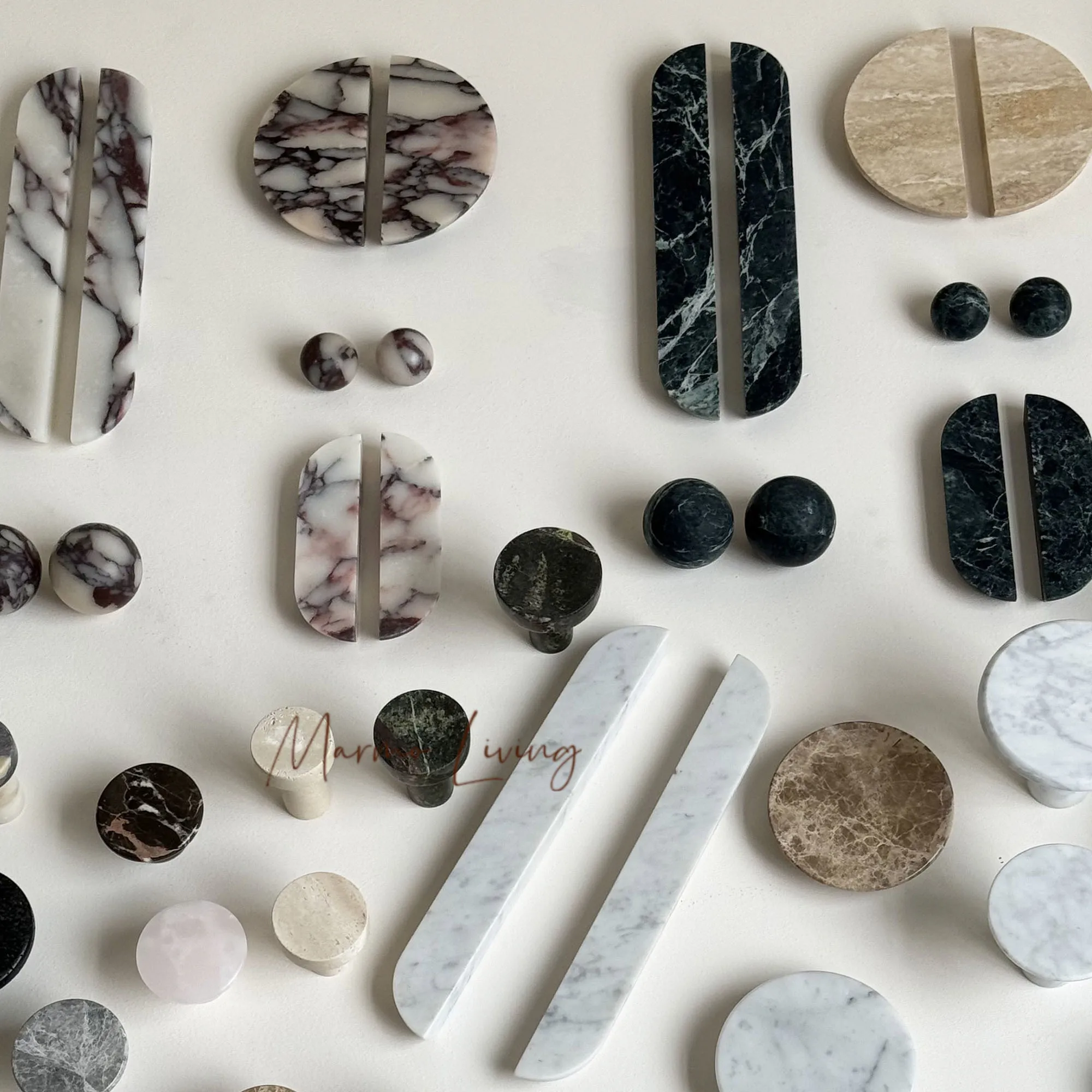 

Luxury Marble Cabinet Door Handle Wabi Sabi Style Vintage Stone Pull