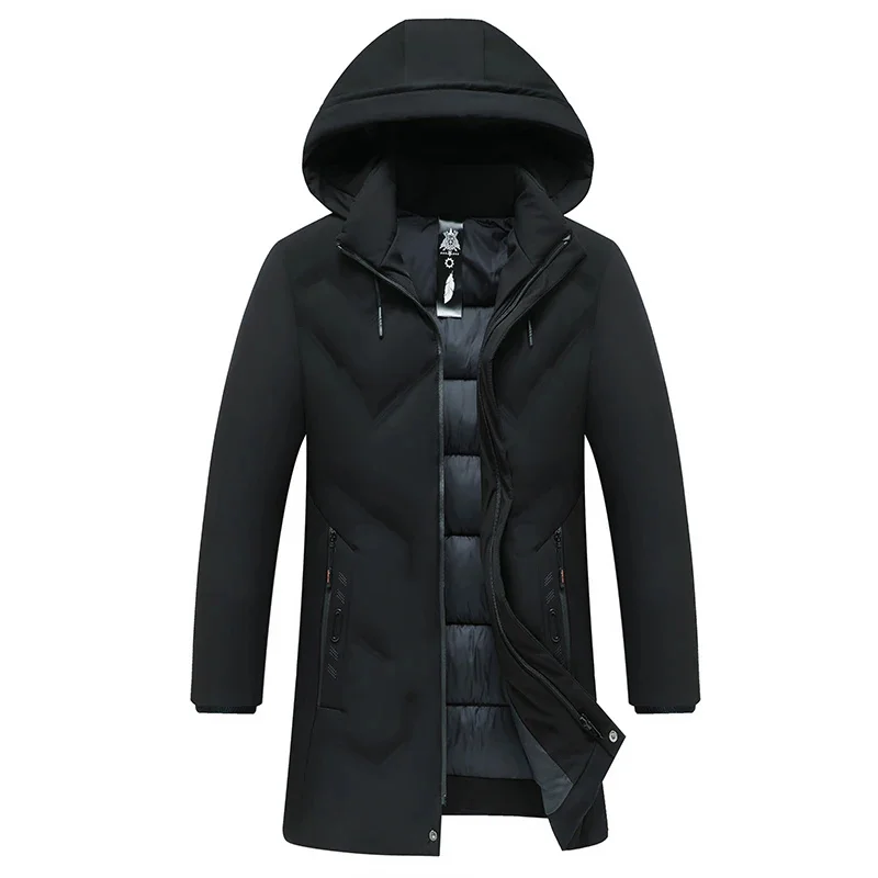 NEEDLESNOAH 2024 Brand Clothing Men Winter Jacket Long Parkas New Warm Thicken Outwear Windproof Coat Hooded