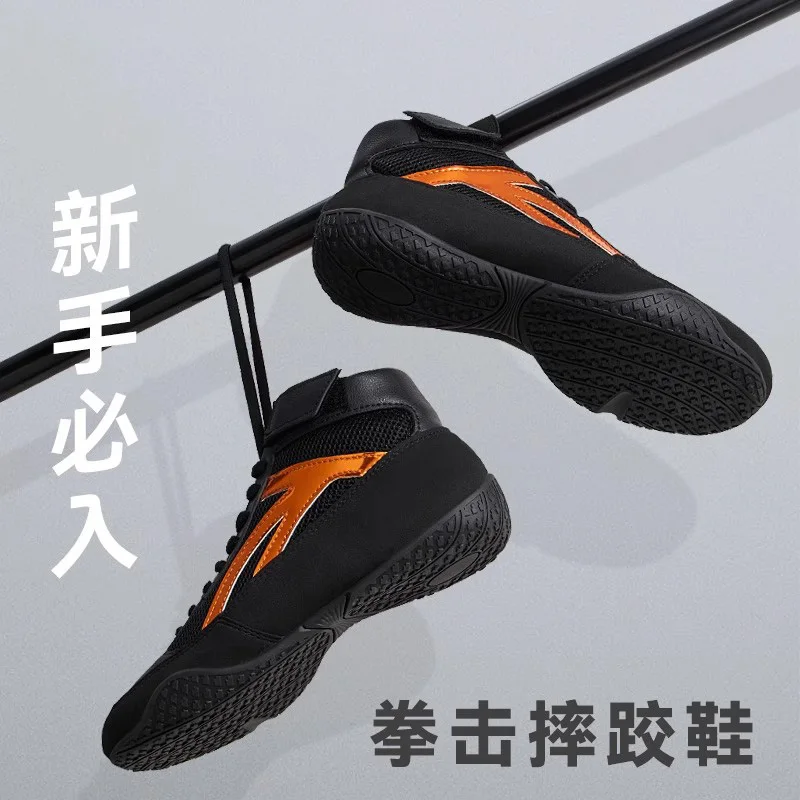 Classic Brand Men's and Women's Wrestling Shoes Designer Mid-Top Boxing and Combat Shoes Comfortable and Slip-Resistant