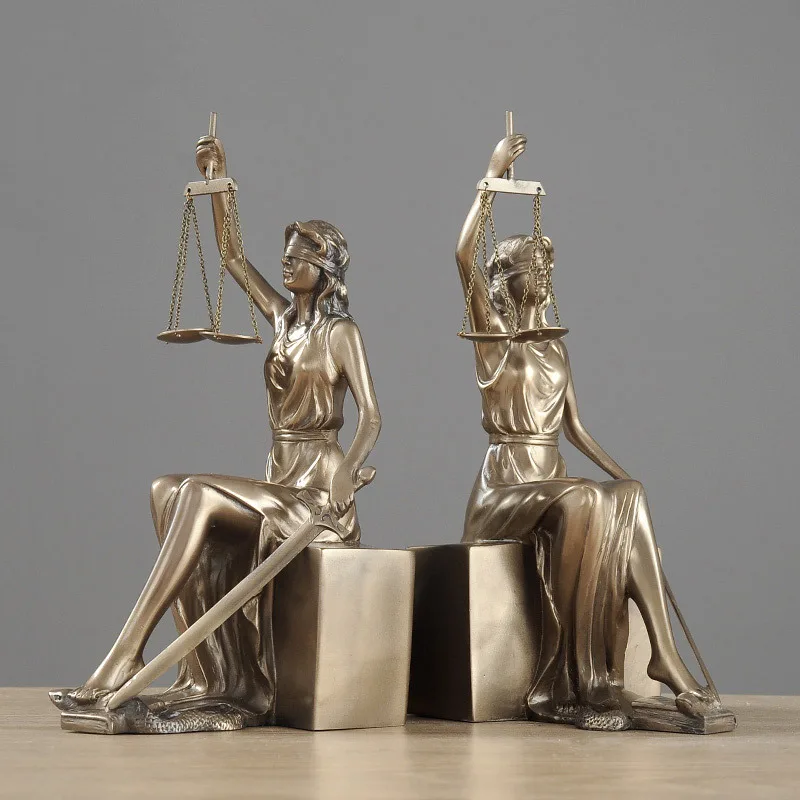 1 Stück Harz Lady Justice Statue Figur Dekorative Buchstützen Home Decor Römische Göttin Skulptur Geschenke Am besten für Anwälte und Recht
